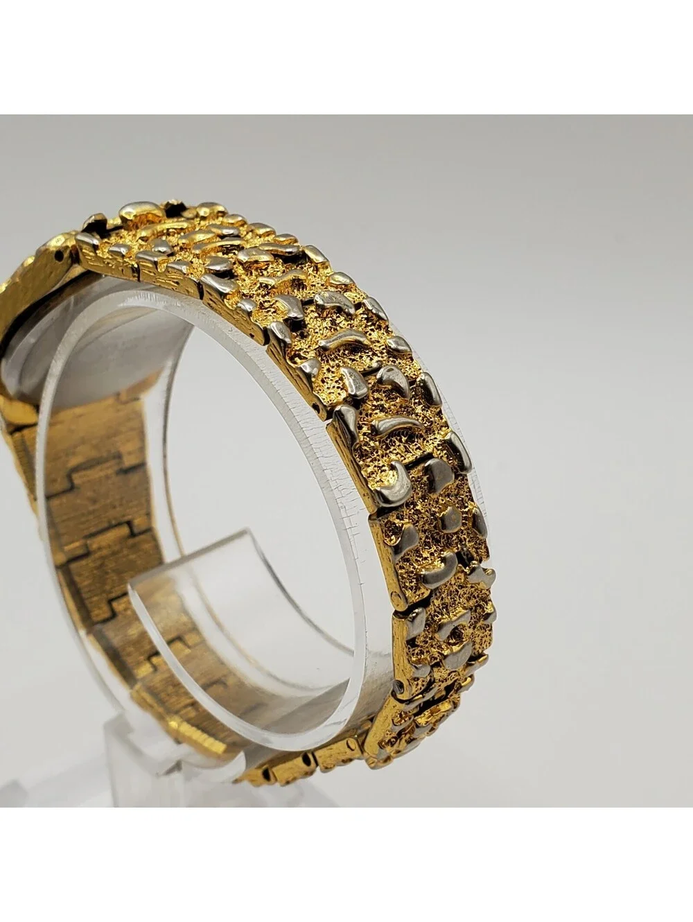 Armitron Gold Nugget Style Watch Women 24mm New Battery